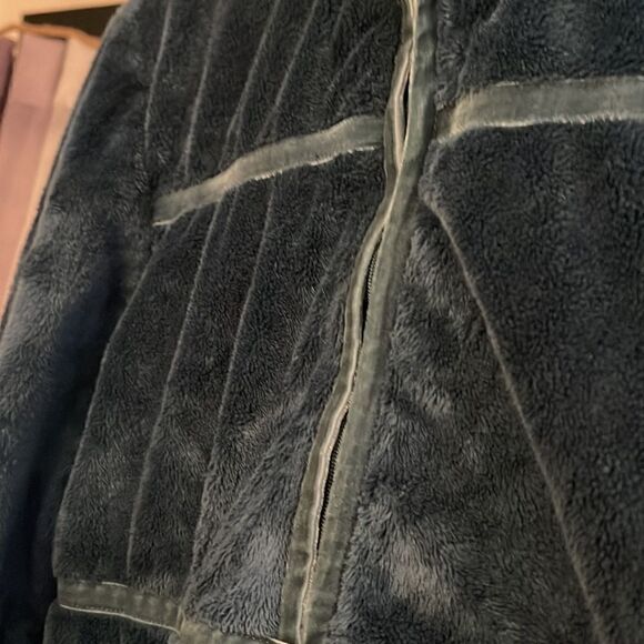 Athleta large emerald green mandarin collar half zip pullover fleece sweatshirt - Picture 4 of 7